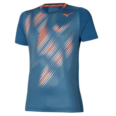Camisa Mizuno Shadow Estampados Tee Hombre - Azules - Chile M014PWSFZA